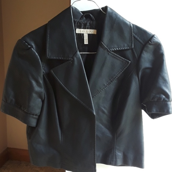 short sleeve leather jacket